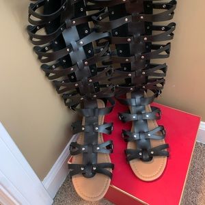 Black gladiator sandals